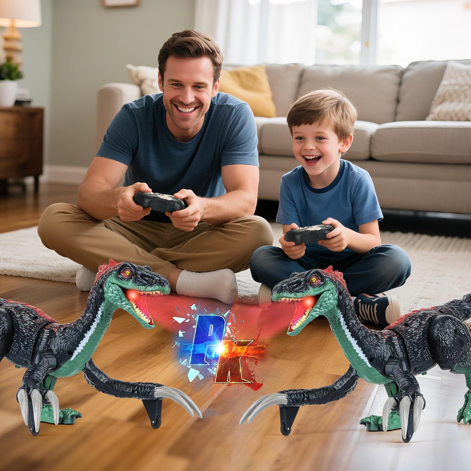 Remote Control Robot Dinosaur Toys for Kids 5-7,2.4G Electronic RC Walking Dinosaur Pet for Boys 4-7 with Spray & Light & Roar,Large Dino Toys for 3-5 Year Old Christmas Birthday Gift (Dark Green)