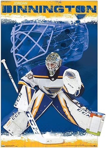 Miniatura 15 de Trends International NHL St. Louis Blues - Póster de pared de Jordan Binnington 19, 22.375 x 34 pulgadas, versión sin marco