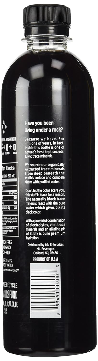 Blk Beverages - Spring Water Enriched with Fulvic Acid - 16.9 oz. (3 Pack)