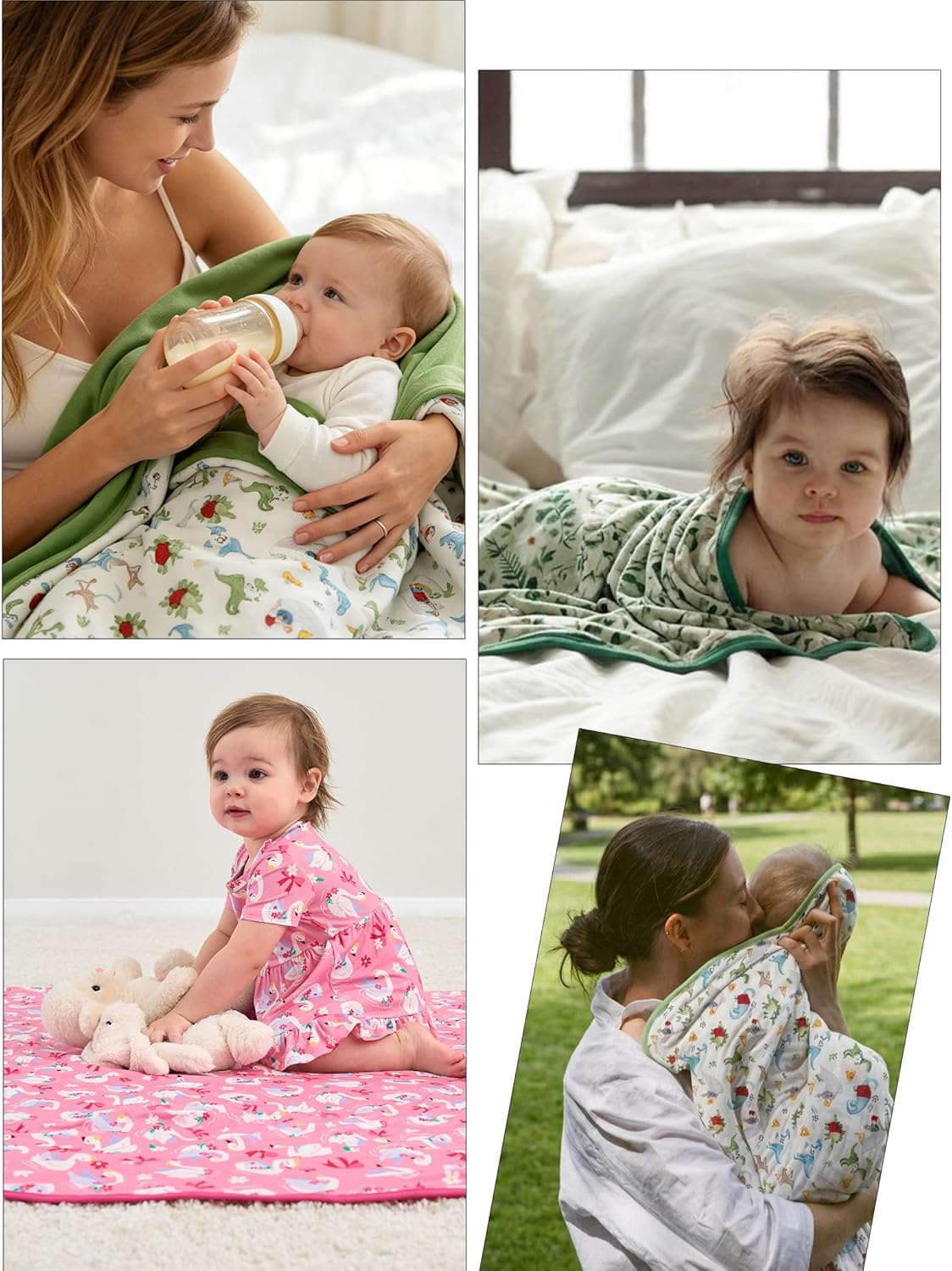 Premium Baby Blankets for Girls Boys, Soft Viscose from Bamboo, Breathable & Hypoallergenic Crib Blanket Newborn Toddler Quilt for Bedding, Stroller, Nursery 47"x 47", Dinosaur Sportsman