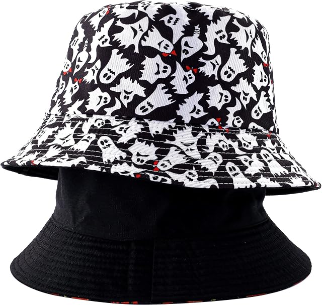 Faletony Unisex Reversible Bucket Hat Print Double-Side-Wear Cotton Sun Hat Fisherman Hat