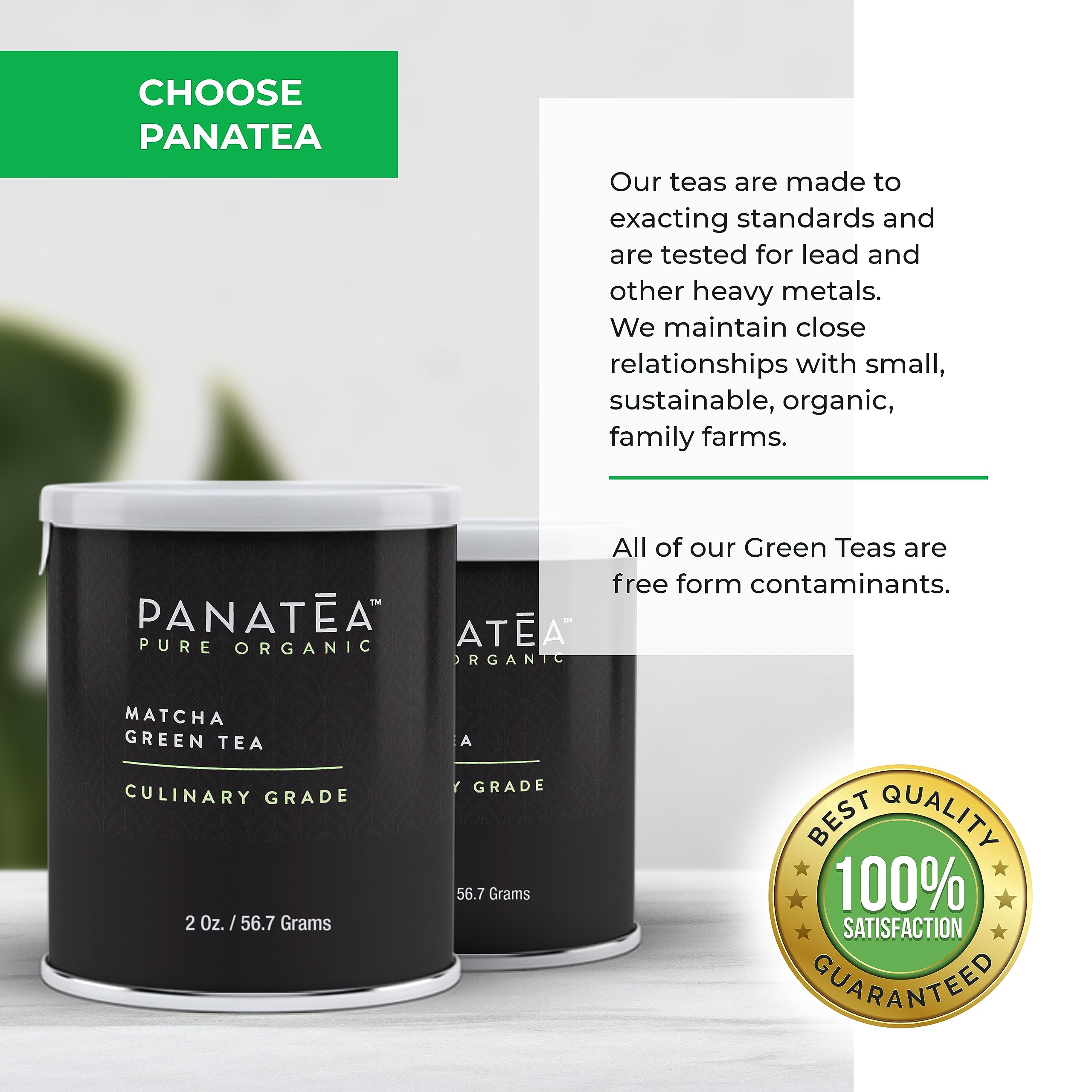 PANATEA Certified Organic Matcha Green Tea Powder 100 Pure Premium Culinary Grade Matcha Lattes Smoothies Baking 2 Oz — view 6