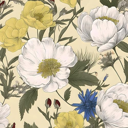 Miniatura 8 de Fvlow Papel tapiz de bosque para despegar y pegar, papel de contacto vintage con hojas, papel tapiz floral botánico, impermeable, autoadhesivo, para