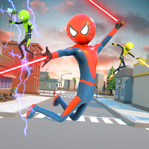 Echte Spinne, Strichmännchen-Held, Verbrechensstadt: Gefängnisseil-Heldenkampf, 3D-Flucht: Open-World-Gefängnislauf-Mission: NYC-Polizei gegen Strichspinne-Helden-Kampfspiel