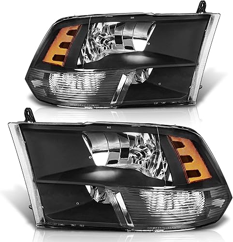 Miniatura 10 de ADCARLIGHTS Para faros delanteros Dodge Ram 2500, 3500, 2009, 2010, 2011, 2012, 2013, 2014, 2015, 2016, 2017, 2018, Ram 2500, 3500, carcasa cromada,