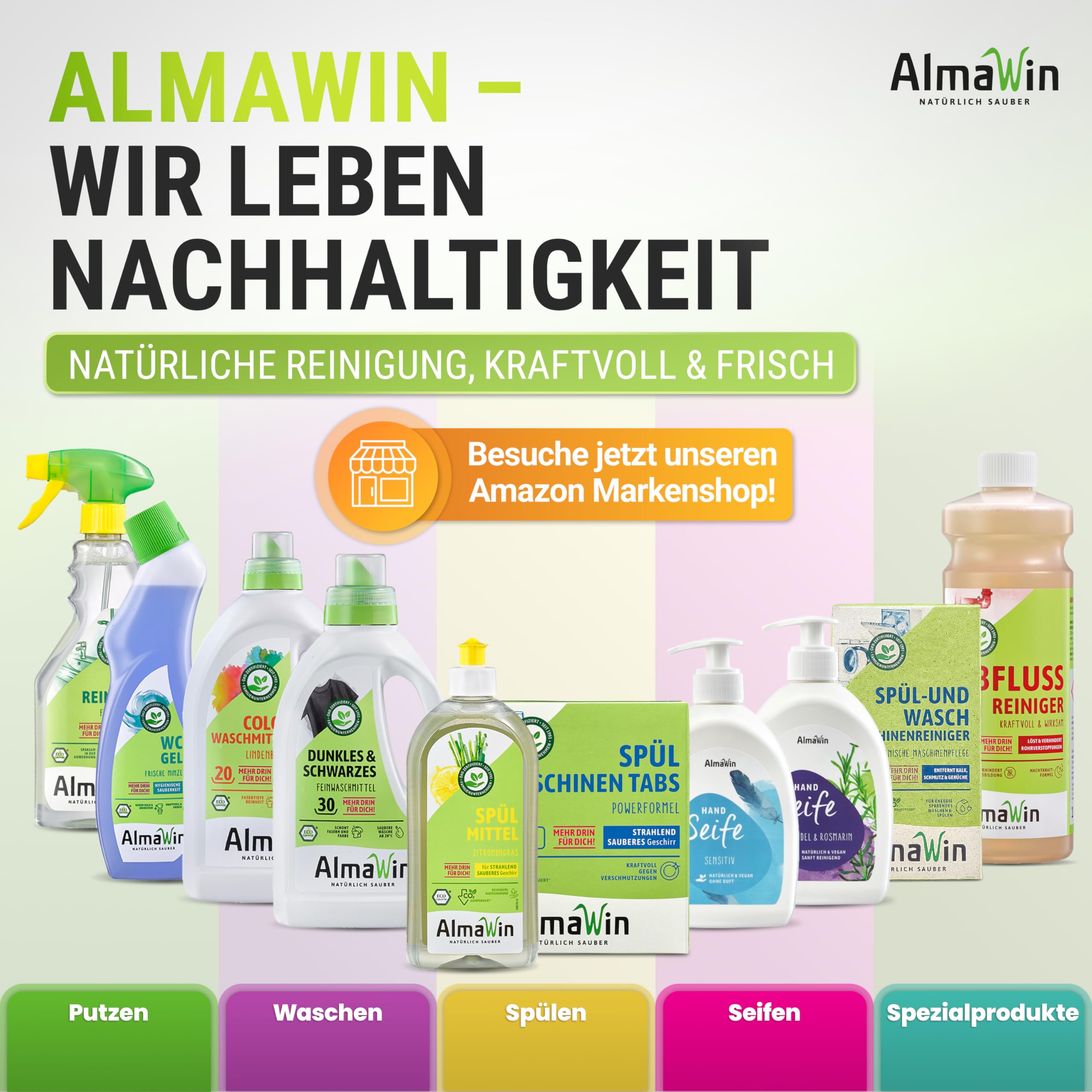 AlmaWin® Vollwaschmittel Pulver [6x 2kg - 228 Ladungen] mit Lavendel-Duft für strahlende Reinheit - Waschmittel Pulver für alle weißen & farbechten Textilien [30-95°C] - Veganes Voll-Waschpulver