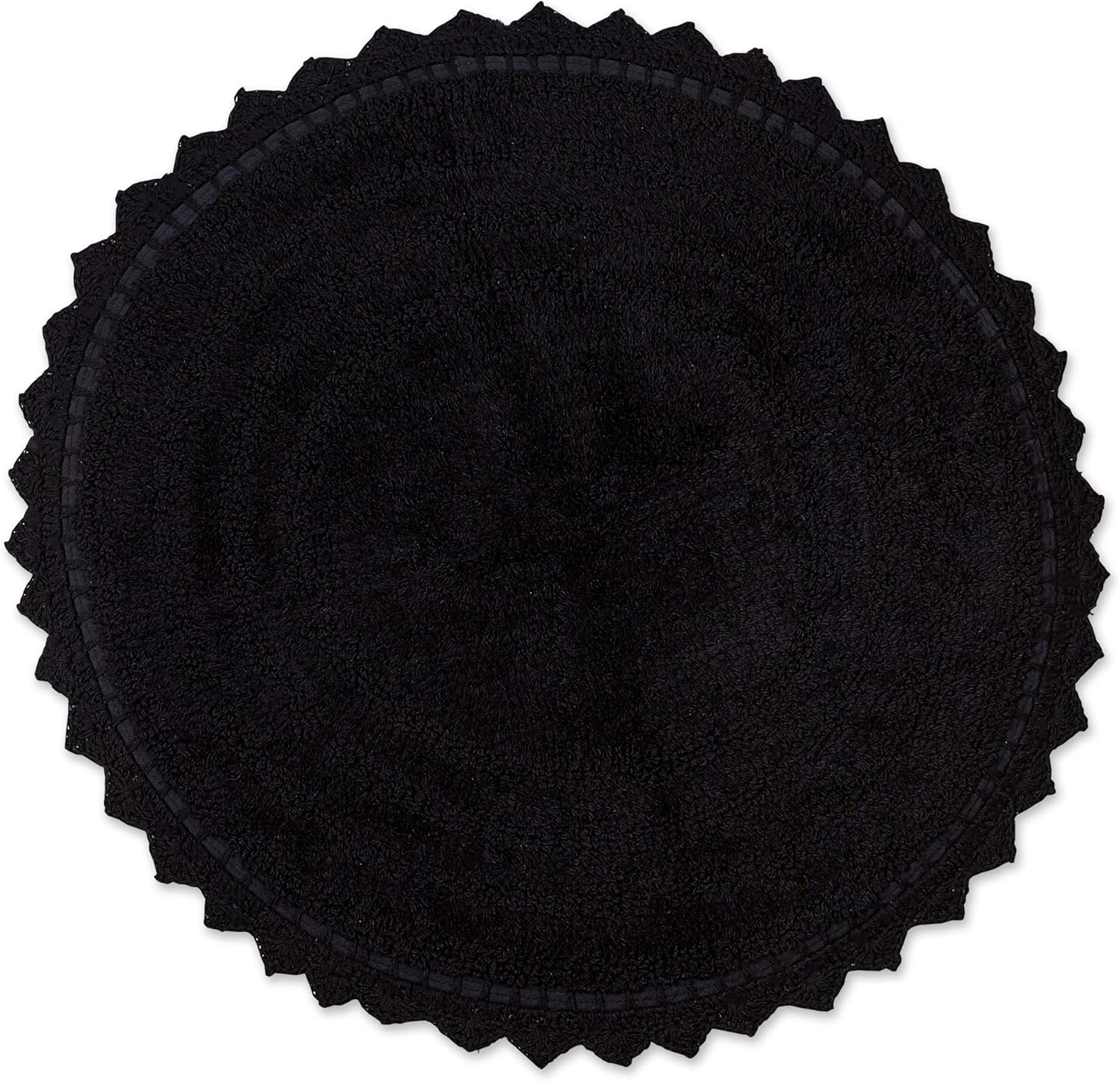 DII Crochet Collection Reversible Bath Mat, Round, 27.5