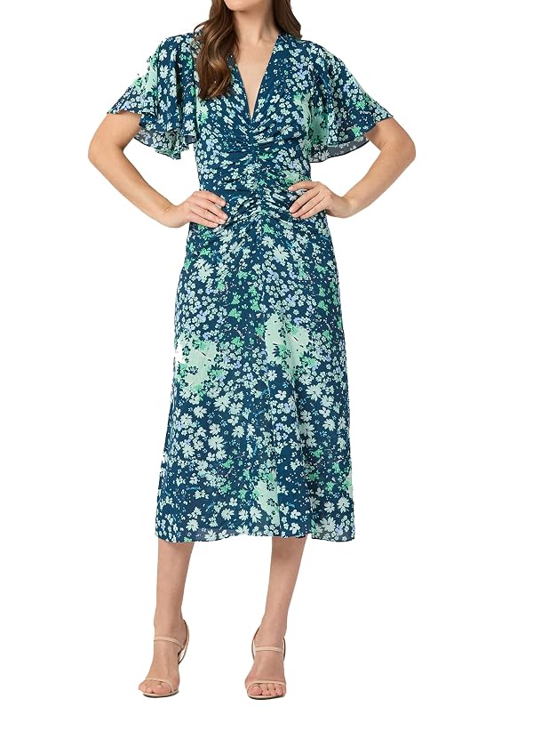 Shoshanna Women's Primrose Lilies Drew Dress, Navy/Sky Multi by Shoshanna - Used condition - US$354.44