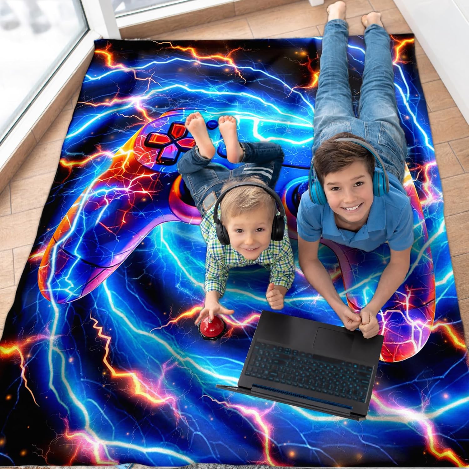 Gamer Blanket for Boys Men Kids Adults, Gaming Throw Blankets for Kids Adults on Sofa Couch Bed Office Trip 60x80 Inches Comfy Cozy All Season Throw Cool Party Decor