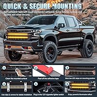 Vista 4 de Nilight 2 tiras de luces estroboscópicas de rejilla de camión de 24 pulgadas, 384 luces LED de emergencia, color ámbar, flexible, intermitente