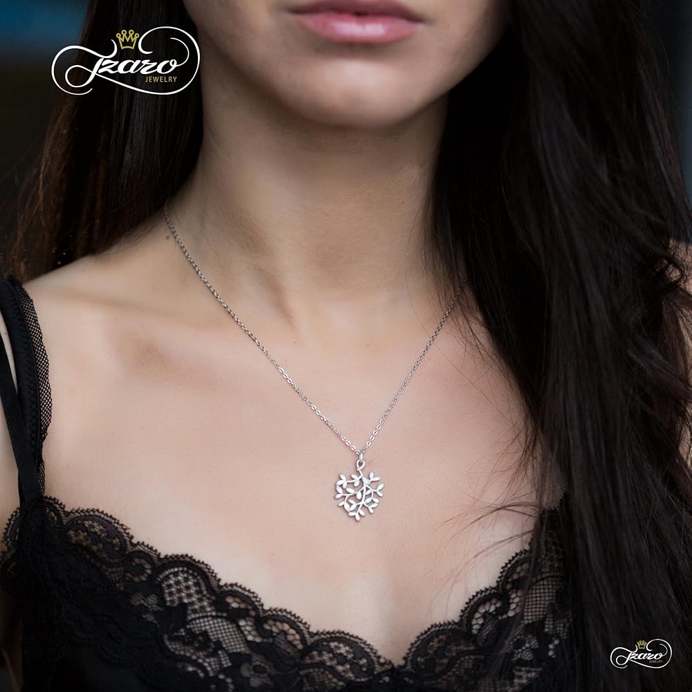 Amazon | シルバー925 ツリー ネックレス ペンダント 木 葉 植物