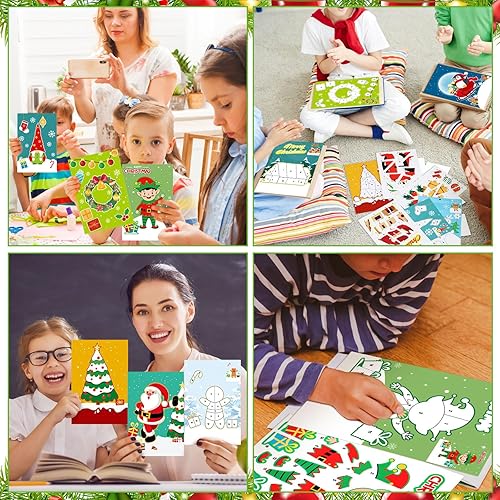 Miniatura 6 de 60 hojas de calcomanías de Navidad para niños de 4 a 8 años, calcomanías de pintura de Navidad por números, regalos de Navidad, regalos de fiesta,