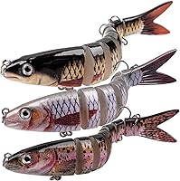 ReeMoo Multi-Jointed Bass Fishing Lures - Lifelike 8-Section Topwater Swimbaits, Slow Sinking for Freshwater & Saltwater