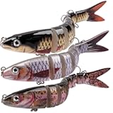 ReeMoo Fishing Lures for Bass&comma; Topwater Fishing Lures&comma; Multi Jointed Swimbaits&comma; Lifelike Slow Sinking Swimming Bass Lures for Freshwater and Seawater Fishing Accessories