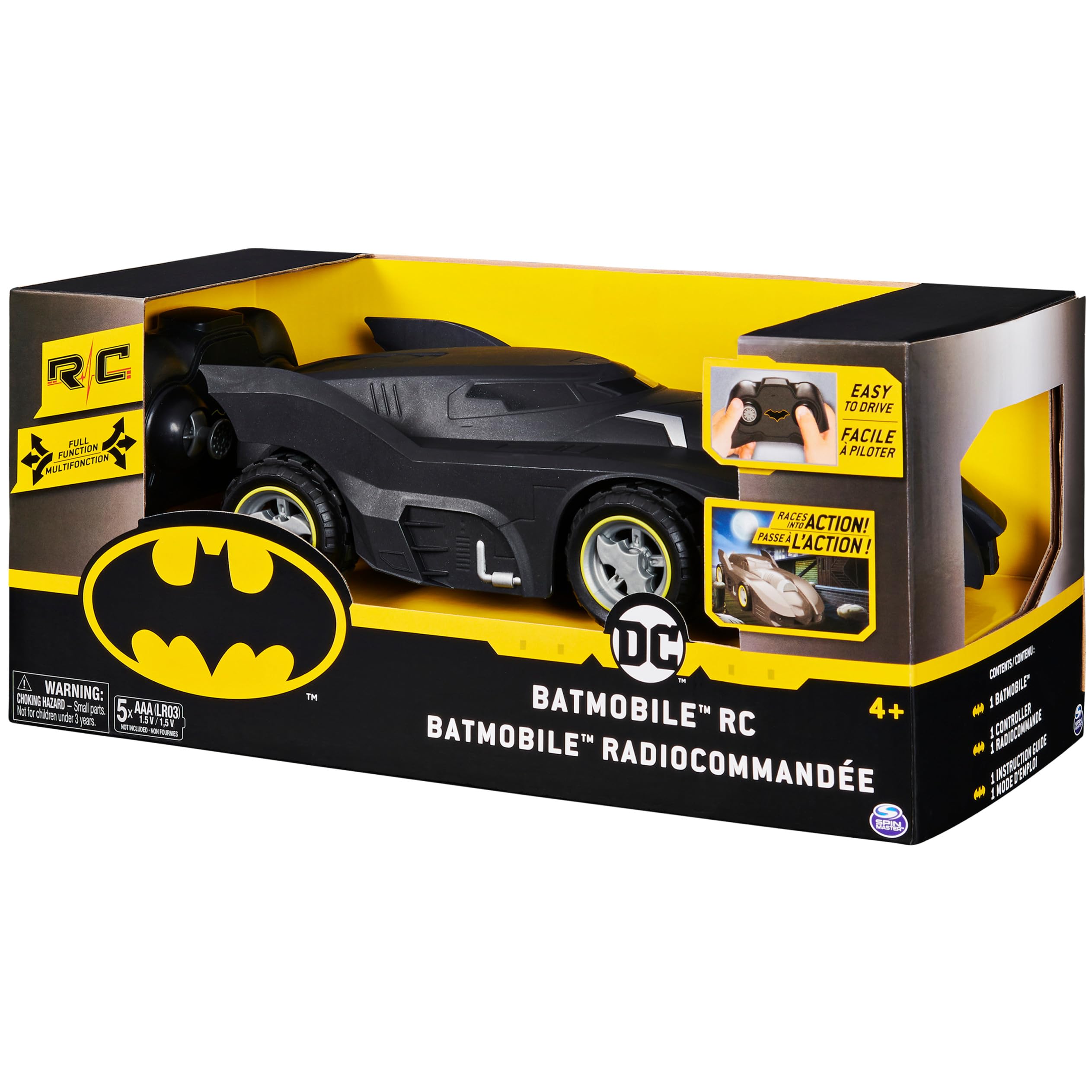 BATMAN DC Comics Batmobile RC 1:24, autoveicolo radiocomandato, gioco giocattolo per bambini, 6058489