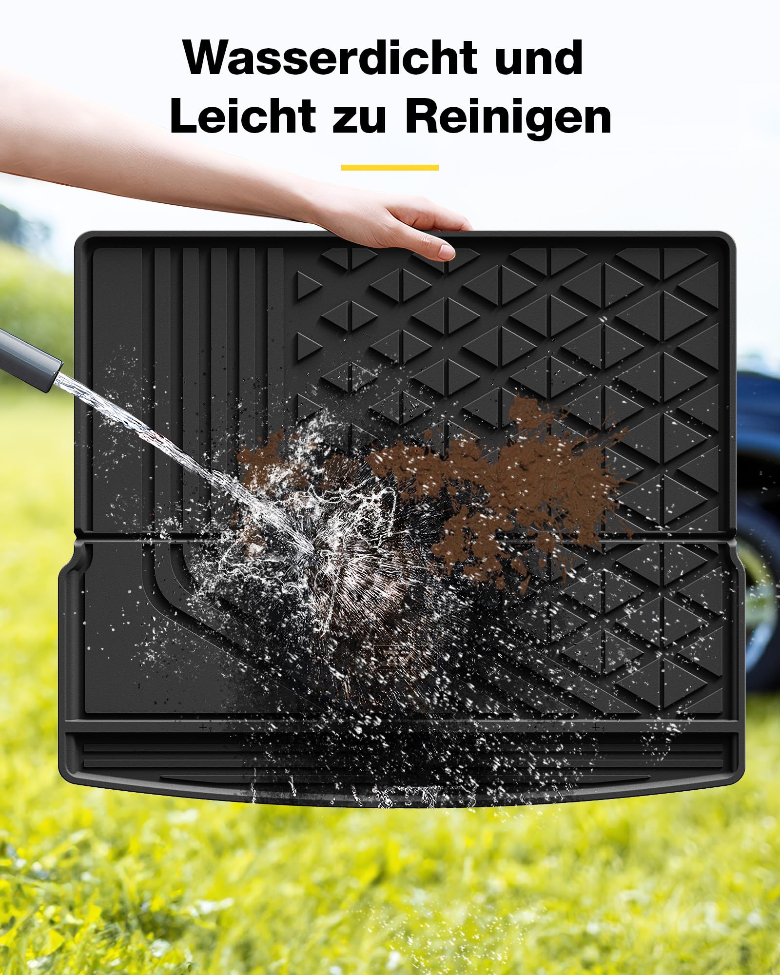 3W Kofferraumwanne für BMW iX1 U11 BEV 2022-2025 2026 und für X1 xDrive25e Benzin-Hybrid, Thorex™ Allwetter Maßgeschneiderte Kofferraummatte BMW iX1 U11 Auto Kofferraum Zubehör, Wasserabweisend