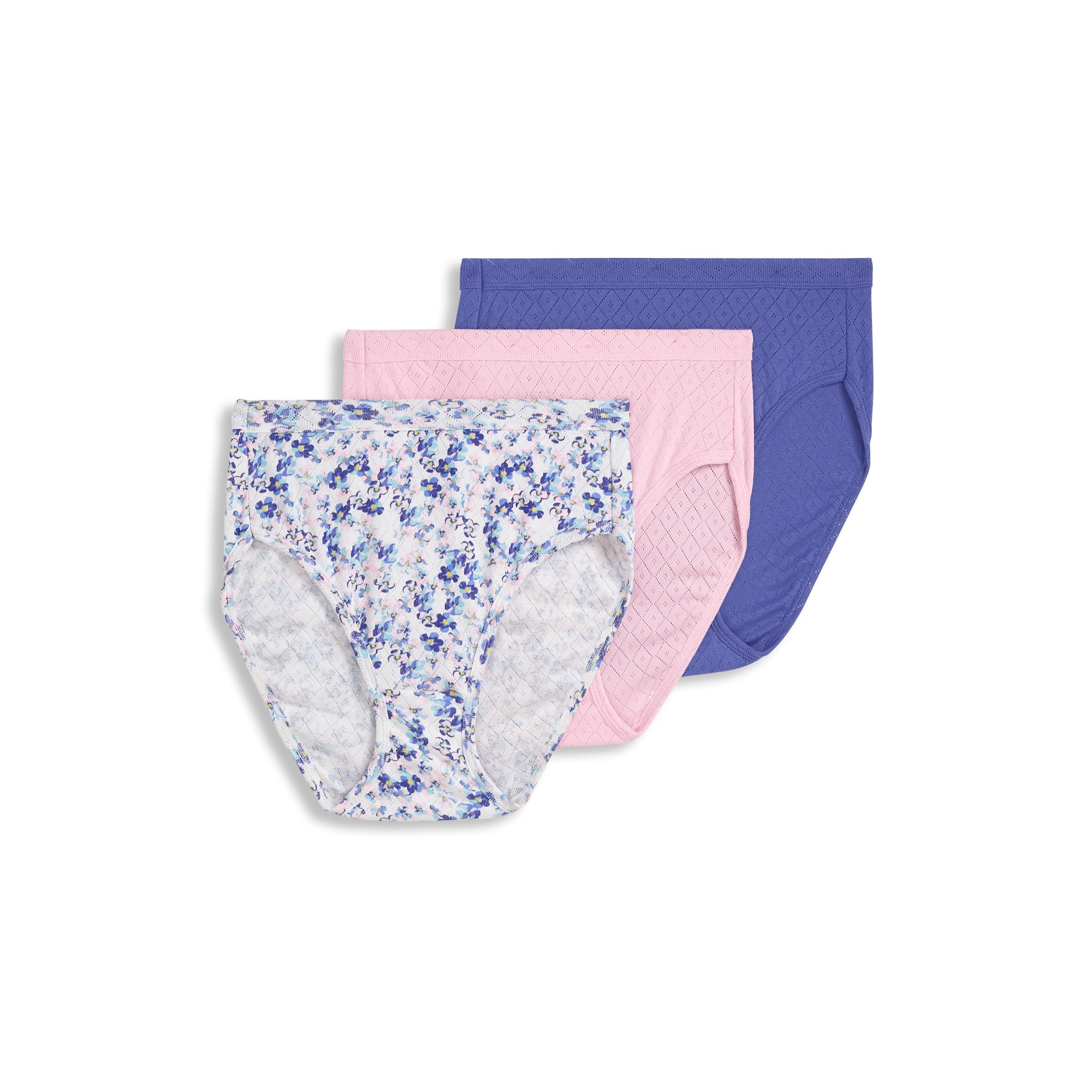Jockey Women's Underwear Elance Breathe French Cut - 3 Pack, Future Dusk/Harmonious Floral/Pink Opal, 10