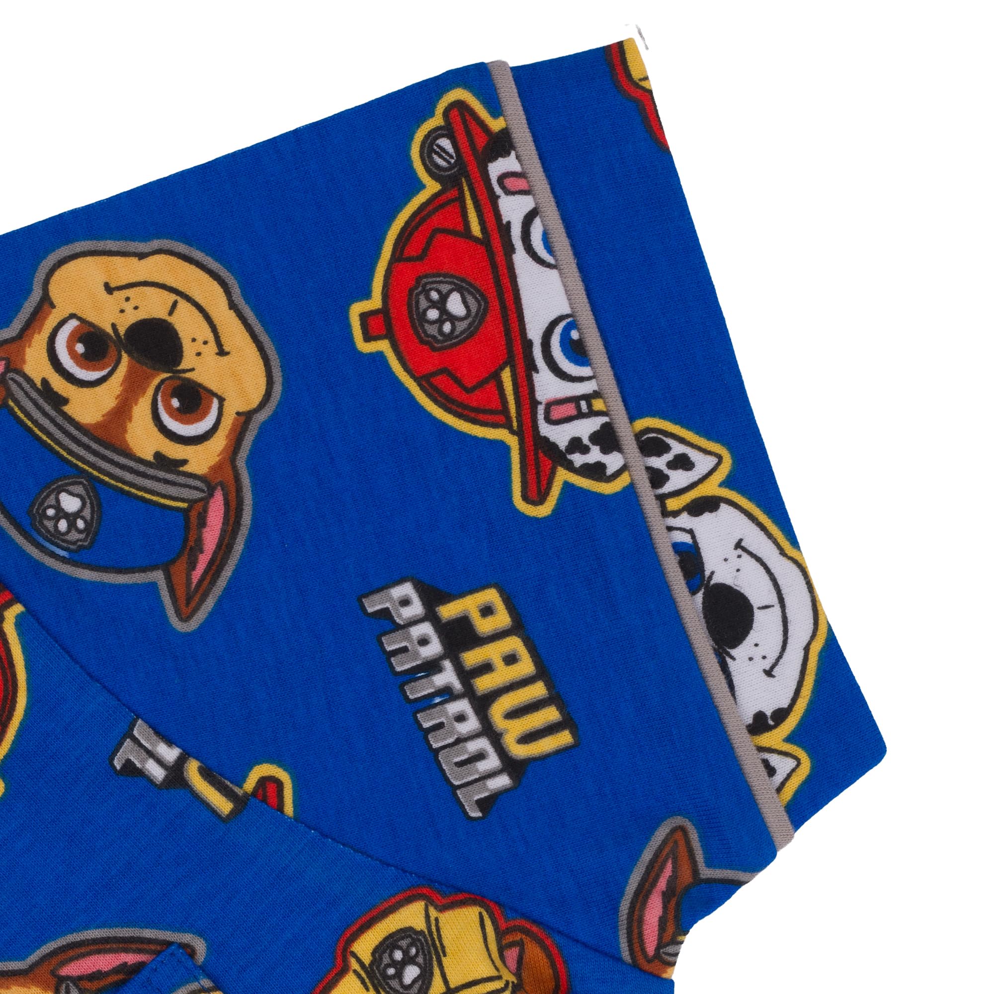Paw Patrol, Chase Marshall Rubble, 100% Cotone con Bottoni Pigiama a Maniche Corte, Blue, Blu