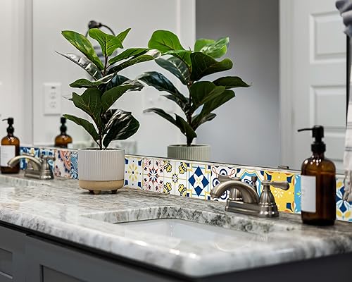 Miniatura 3 de FLFK Adhesivos para azulejos de pared, despegar y pegar, papel tapiz para cocina, baño, ducha, 4 x 240 pulgadas