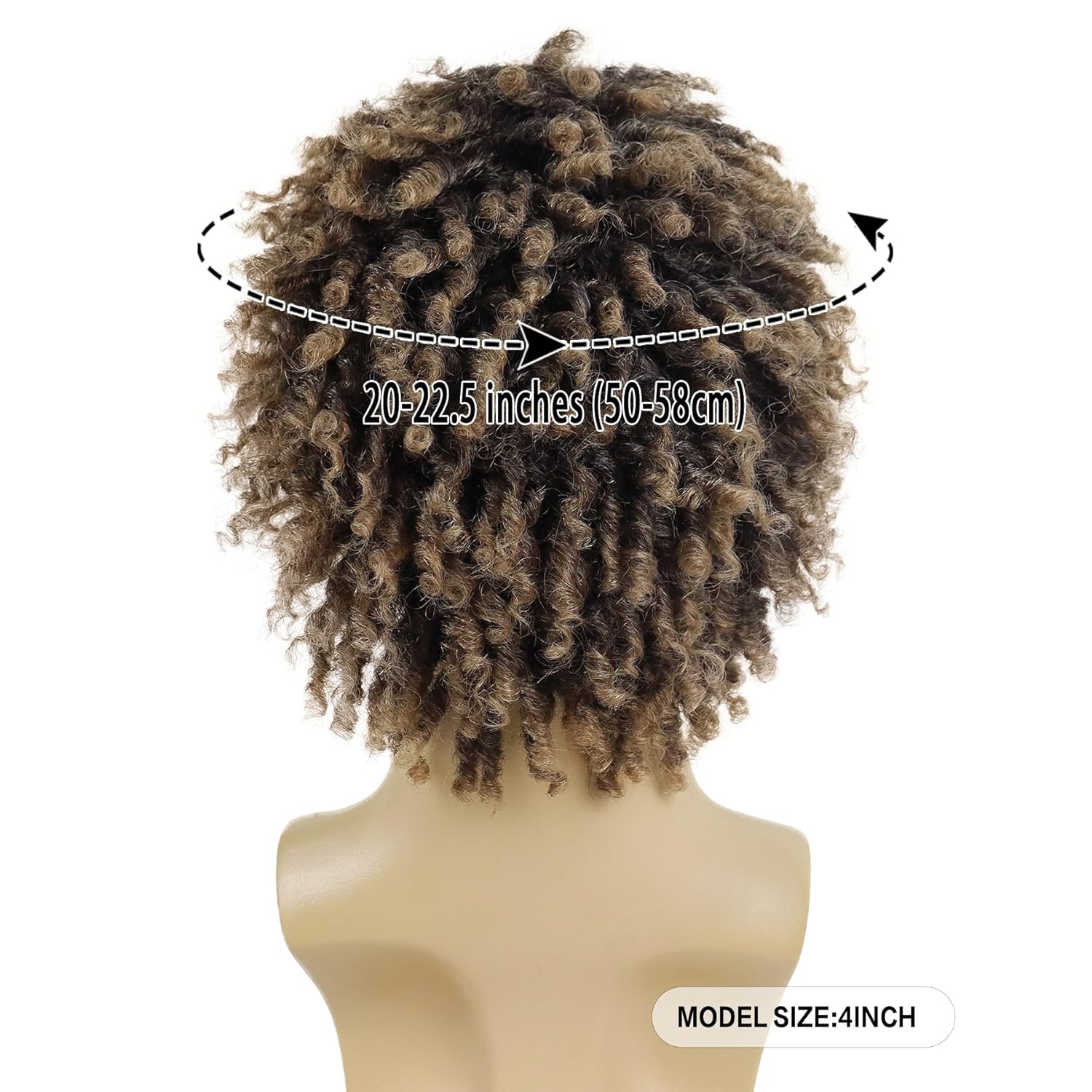 Size Short Color Brown GNIMEGIL Ombre Blonde Dreadlock Wig Male Short Braided Wigs Fake Dreads Men Guys Natural Afro Synthetic Hair Braids Short Braid Wig - Faux Locs Boy Wigs Costume