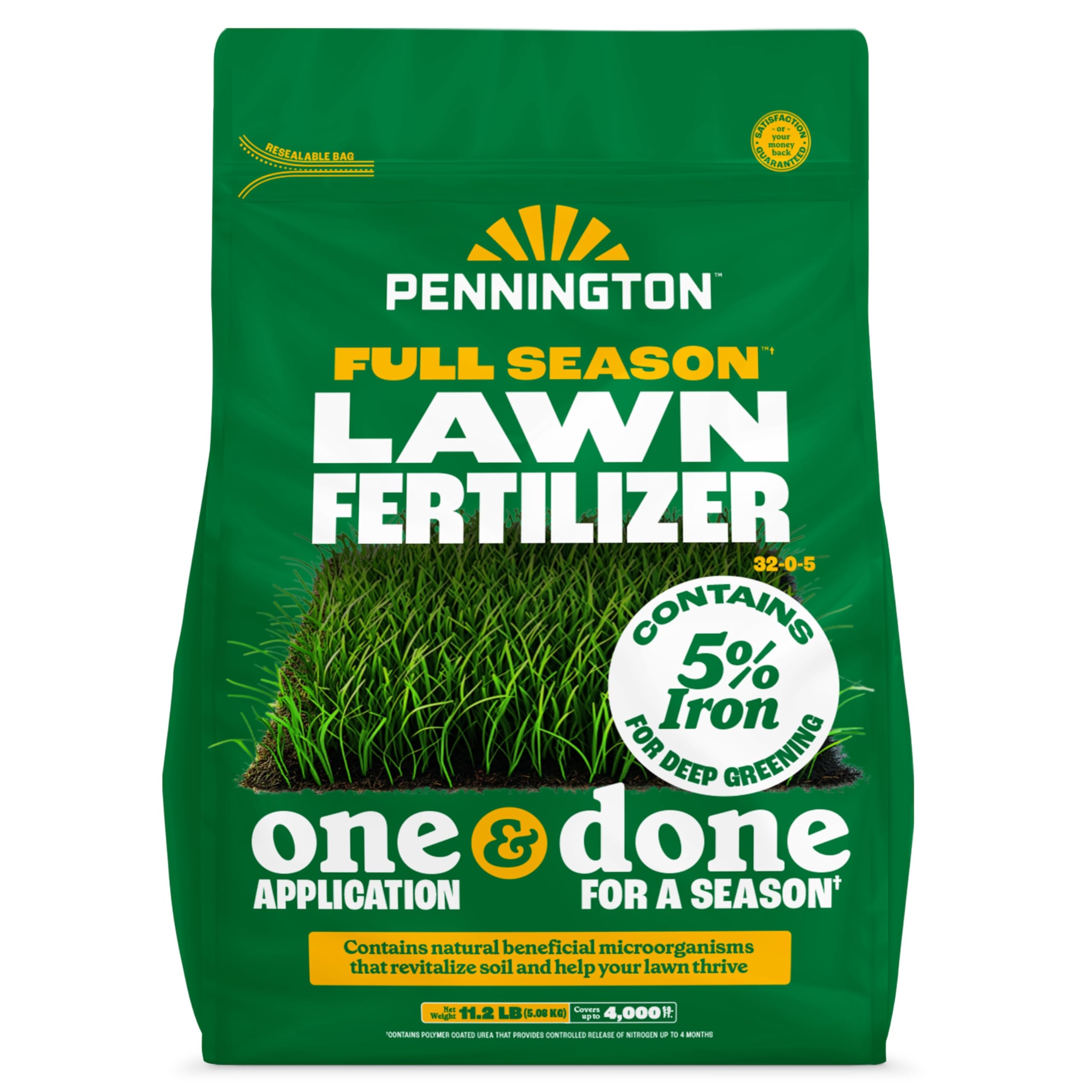 Pennington Full Season Lawn Fertilizer 32-0-5 4M 11.2lb