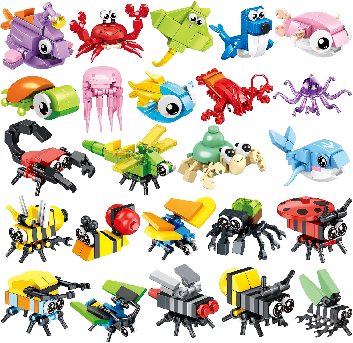 24 Pack Mini Building Blocks Party Favors Mini Animal for Kids