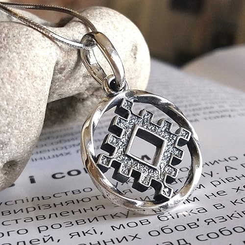 Miniatura 2 de 925 Sterling Silver Celtic Thistle Symbol Pendant Necklace - Scottish Good Luck Amulet Talisman for Men Women - Norse Viking Jewelry Gifts with