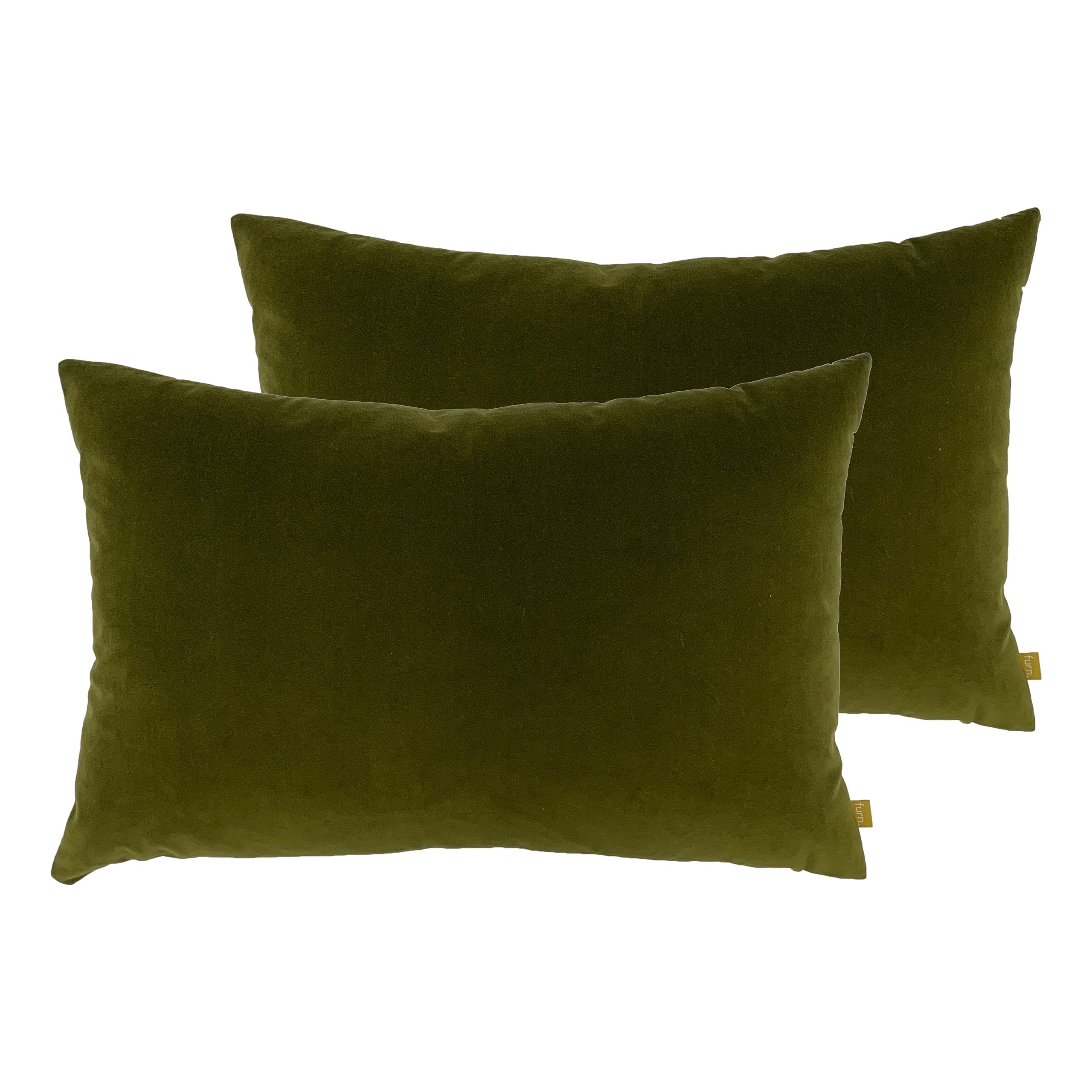 furn - Contra Cushion Twin Pack - Velvet - Olive - 60 x 40 cm