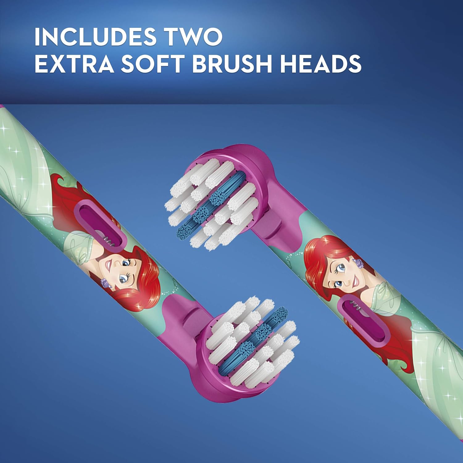 Oral-B Kids Extra Soft Replacement Brush Heads featuring Disney Princesses, Ages 3+, 2 count