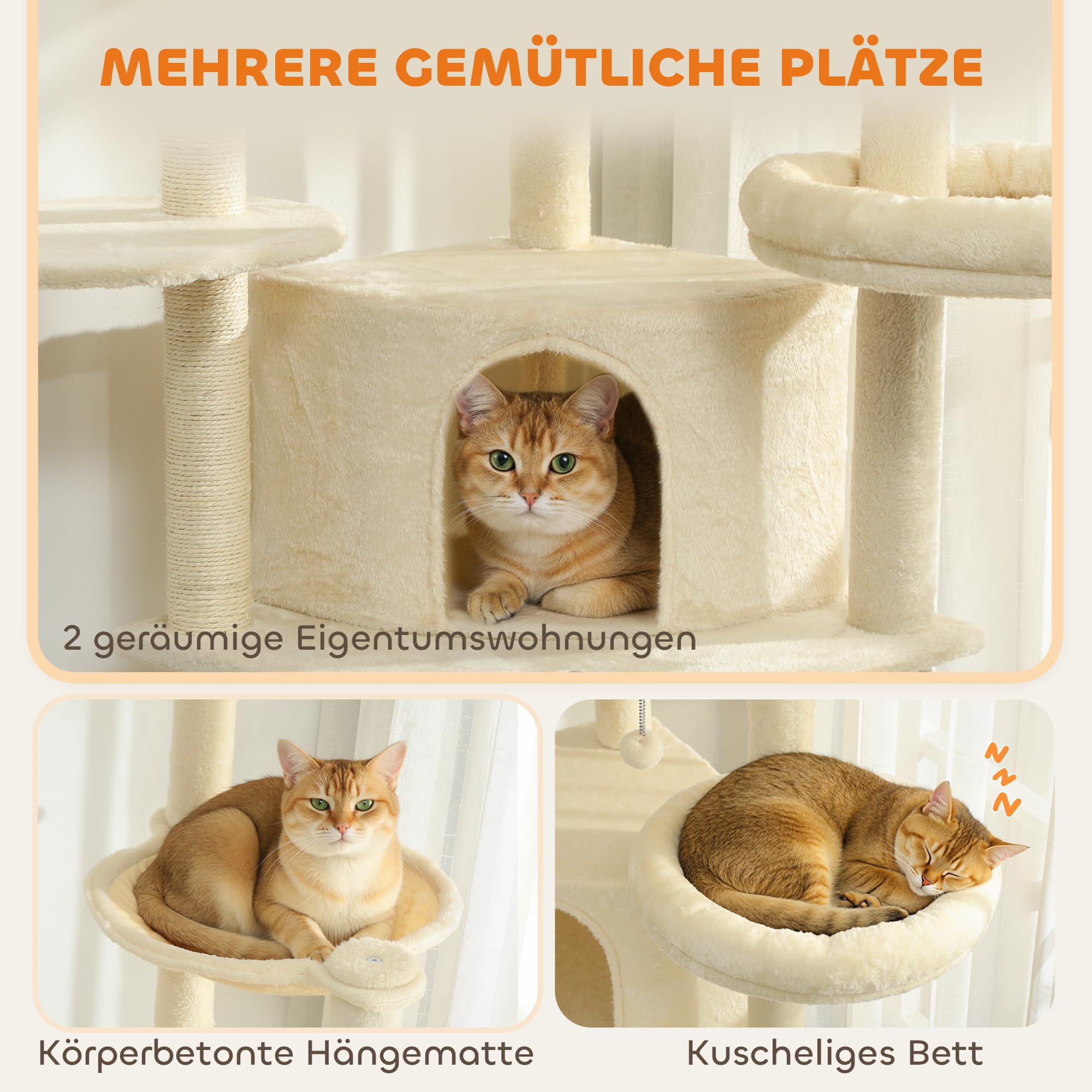 kratzbaum mit zwei hängematten PawHut Große 200 cm hoch 2 Betten 2 Höhlen Hängematte Beige fender saddle screws Bait Weight:5 oz 22 Hängematte zwischen Bäumen