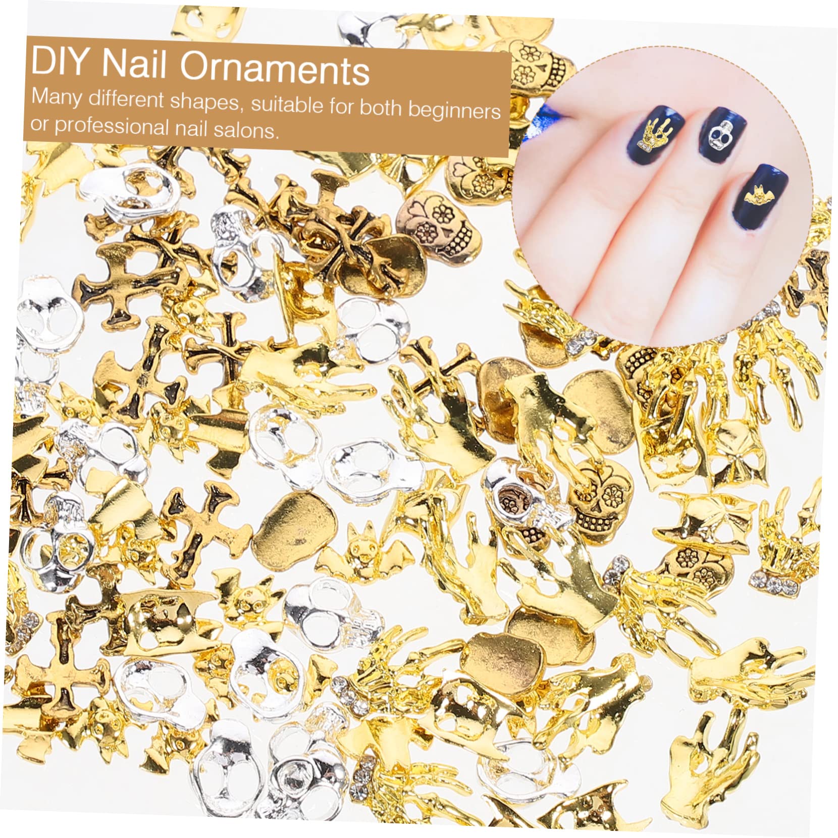 Beaupretty 360pièces Charms De Nail Art Forme De Crâne Pour Décoration Téléphones Accessoires Halloween