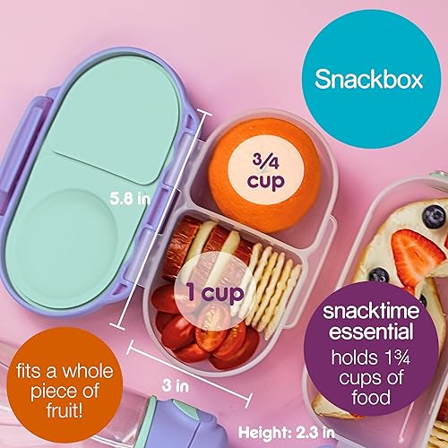 Miniatura 5 de b.box Mini recipientes para almuerzo + aperitivos (Lilac Pop) el juego de 2 unidades incluye lonchera (capacidad de 4 14 tazas) y caja de aperitivos
