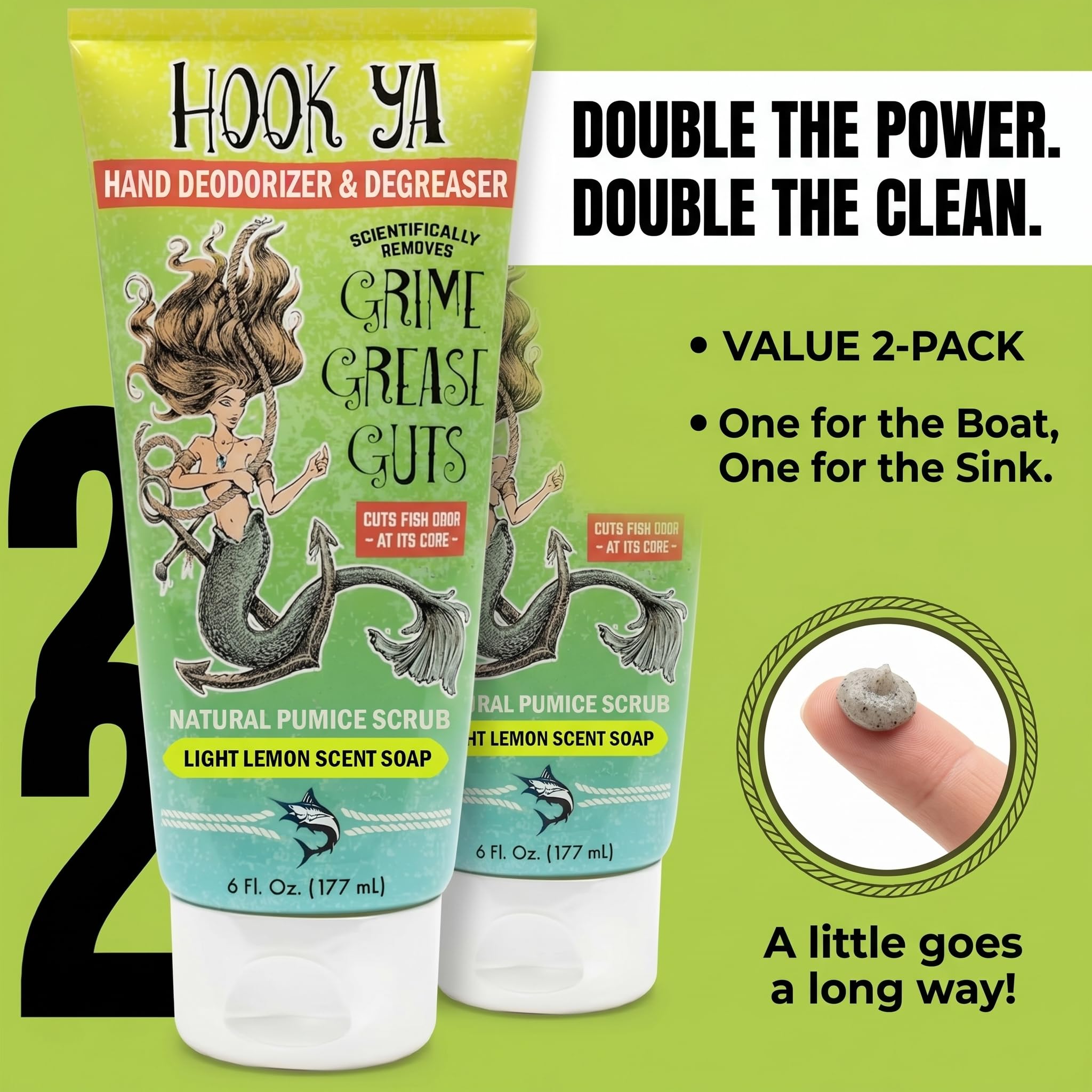 Fishing Hand Soap Fish Odor Remover & Degreaser, 2-Pack, 12 oz