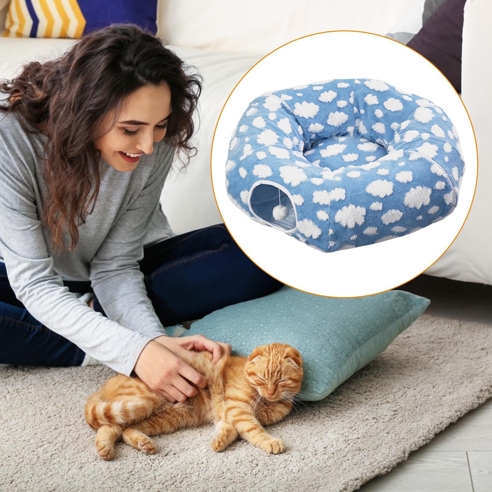 Cuccia Tunnel Per Gatti Prodotti Per Animali Domestici | Tunnel Ciambella Giocattolo Per Gatti Per Interni Camera Da Soggiorno Appartamento Cuccioli Cane Coniglio Animali Piccoli