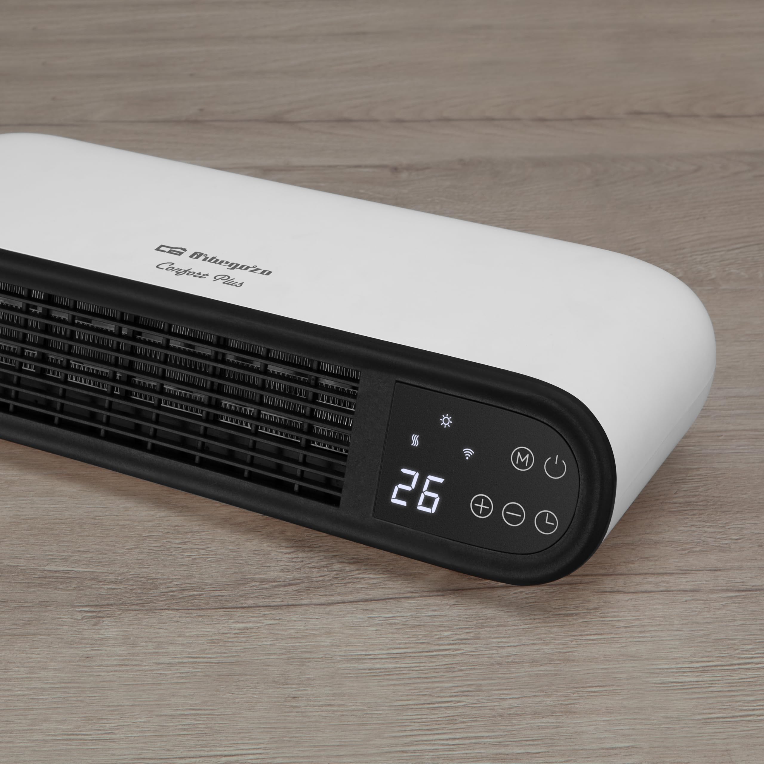 Orbegozo SPW 8000 Calefactor de Baño WiFi, 2000W, 2 Niveles de Calor, Elementos ceramicos PTC, Función Ventilador, Termostato Digital, 45.1x9.8x19.6cm, Montaje en Pared