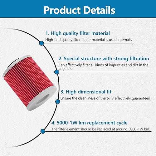 Miniatura 6 de Filtro de aire 0800-112000 Filtro de aceite 0800-011300 Reemplazo para CFMoto CForce 400 500 600 800 HO EPS 2016-2020 UForce 500 800 EX SSV