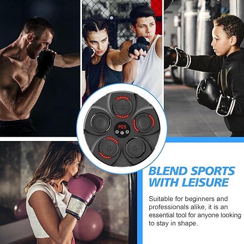 Miniatura 7 de GOENITZ Music Boxing Machine, Rechargeable Boxing Equipment Wall Mount, Home Smart Boxing Target Workout Machine, Electronic Focus Agility Training