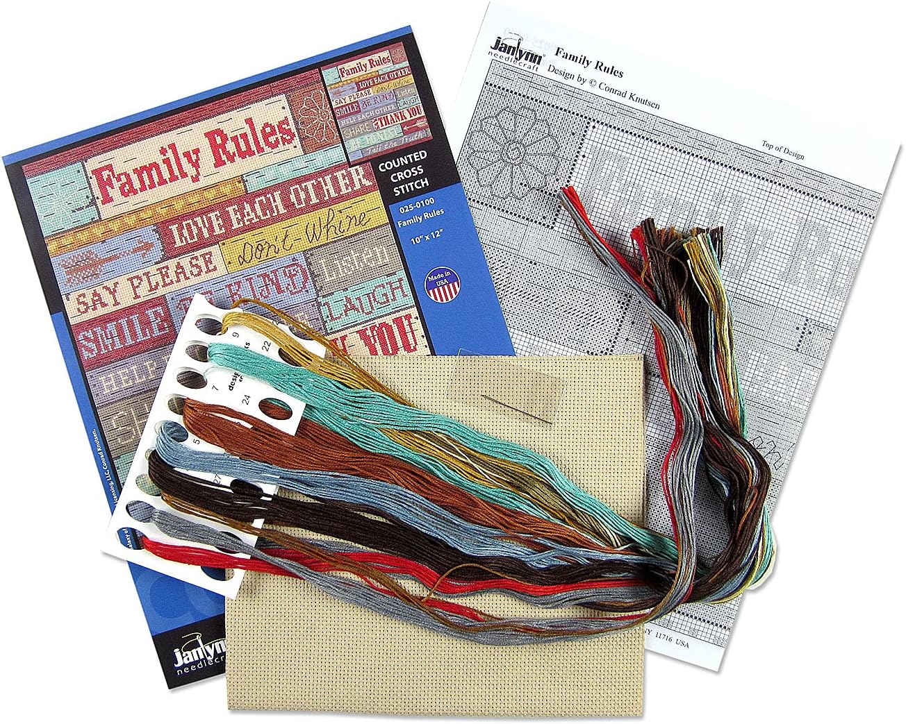 Family Rules Counted Cross Stitch Kit