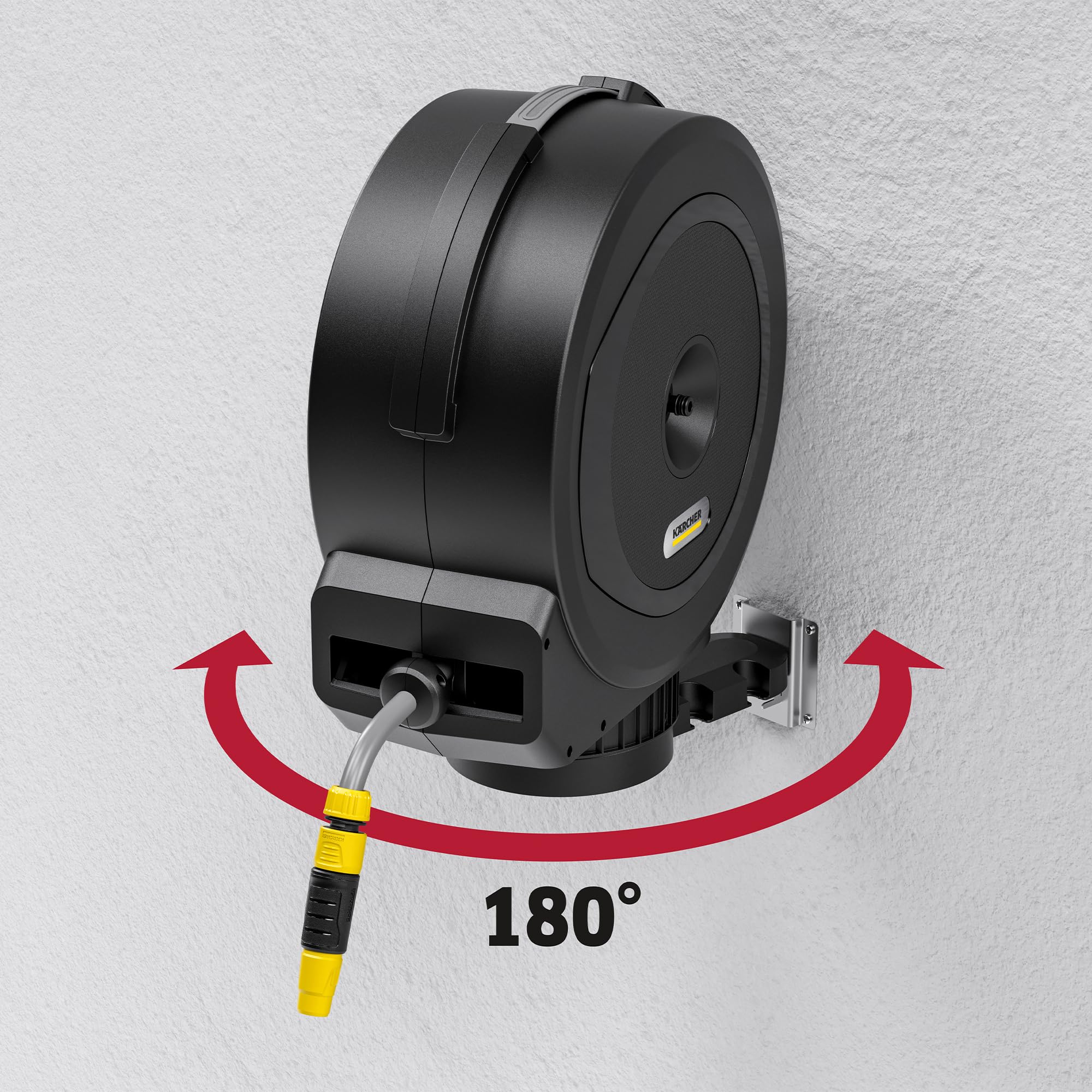 Kärcher Enrouleur de tuyau HBX 5.35 automatique : tuyau de 35 m, tuyau de raccordement : 1,5 m, retour automatique du tuyau, confortable et flexible, noir