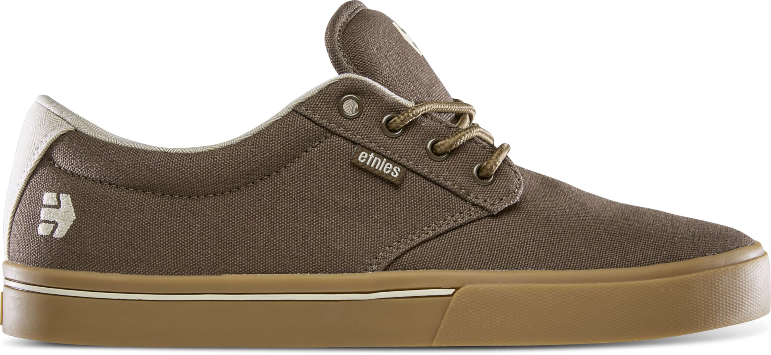 Etnies Jameson 2 Eco Sustainable Skate Style, Reinforced Cupsole, Cushioned Feel, Everyday Sneakers, Vegan - Brown/Tan/Gum - 7