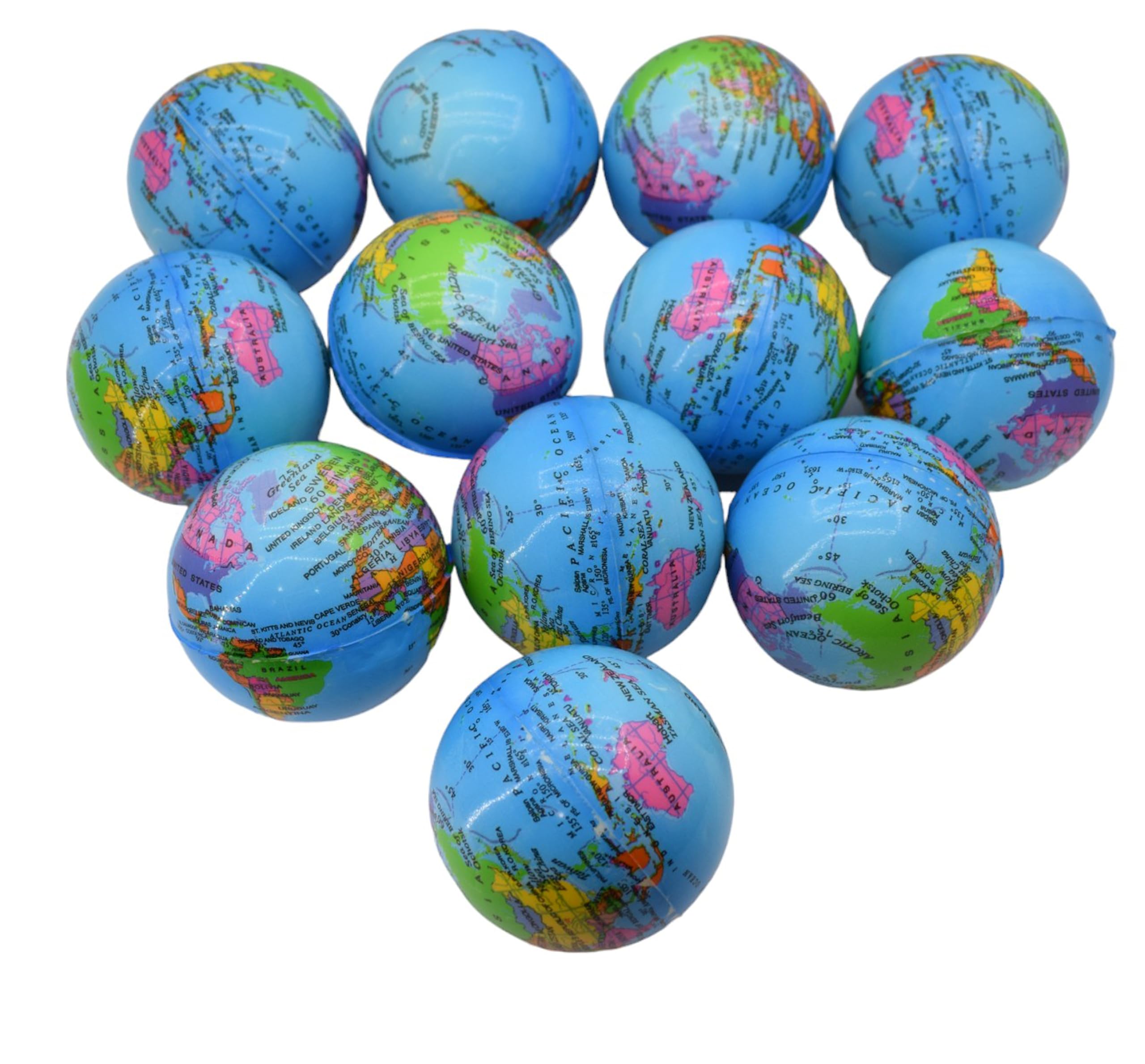 Asera 12 Pcs Soft Foam Sponge Balls with Globe Prints Light Weight- Kids Birthday Return Gifts (Globe Set of 12)-image-40