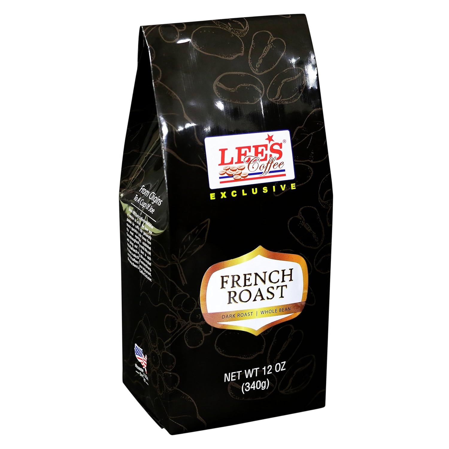 Lee's Coffee Exclusive Whole Bean Coffee, French Roast, 12 Ounce