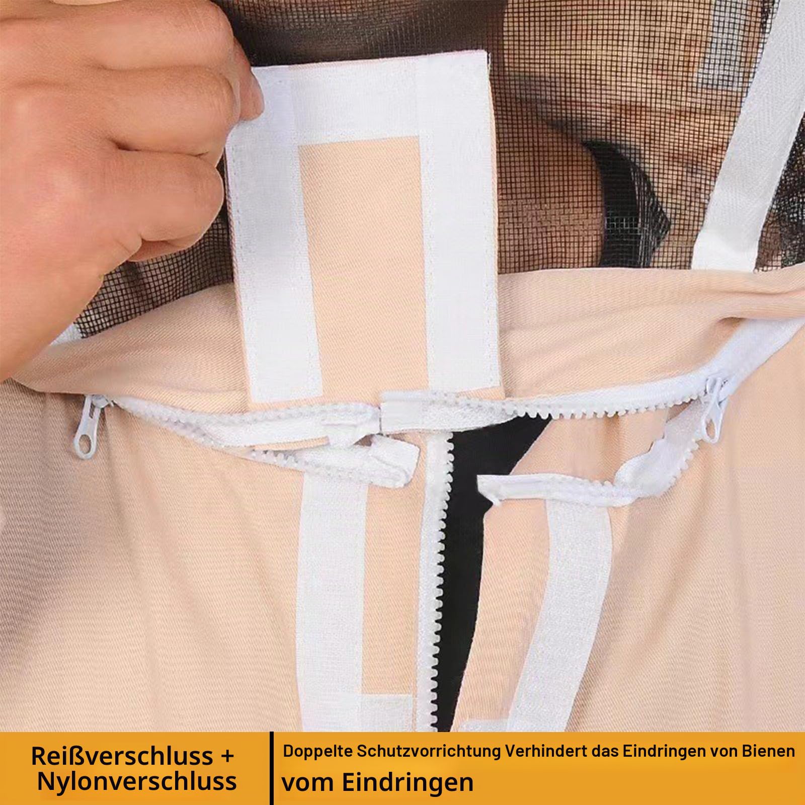 Imker-Schutzanzug mit Handschuhen, stichfester Imkeranzug mit Maske,