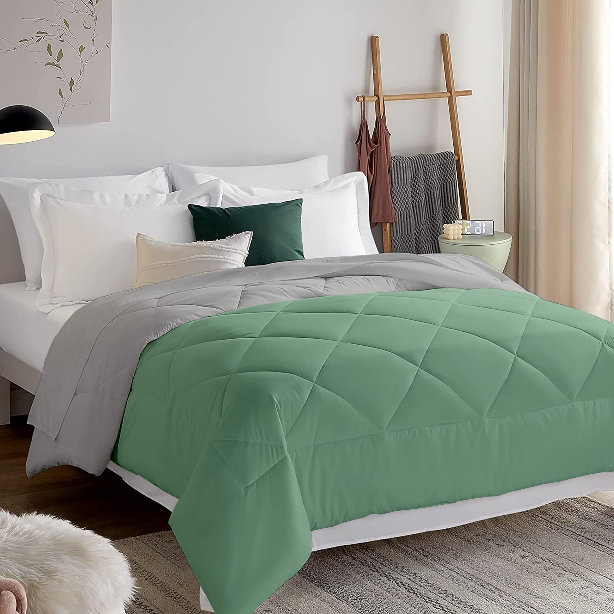 EDMUND - Duvet 500 GSM Winter Blanket Microfiber Duvet Reversible Comforter for King Size Comforter (92" x 106") Inches - 500 GSM Comforter | Sage&Silver
