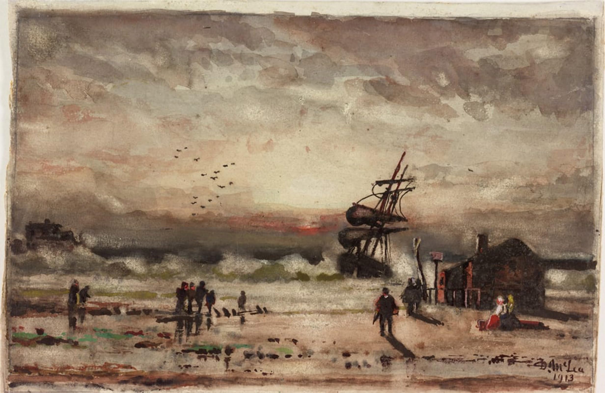 HRJUBWREE Famous Paintings Pictures Artwork Picture the 'iris Stranded At South Shields by Famous Painter Photo Wall Print for Office Decor 60x90cm
