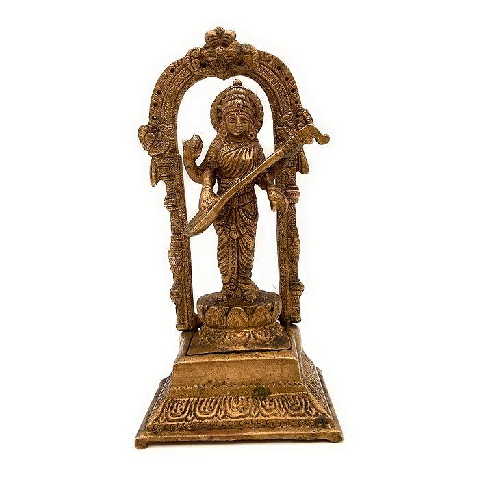 Buy Bhunes Brass Saraswati Idol Brass Saraswati Statue Goddess