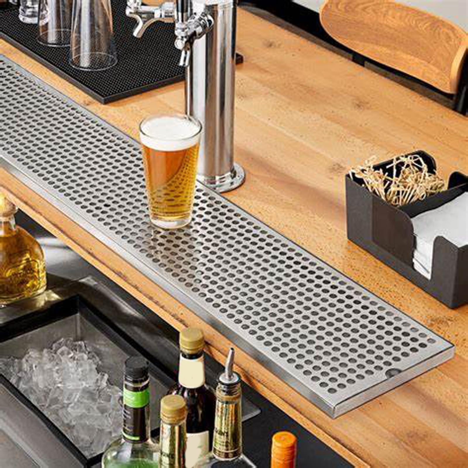 Bandeja de Goteo de Acero Inoxidable de Alta Resistencia: Bandeja de Goteo Comercial Apta para cocinas de Bar y vehículos (70 x 17,5 x 1,5 cm / 27 x 6,8 x 0,5 Pulgadas). Resistente a la Corr