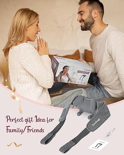 Miniatura 8 de Masajeador de cuello inalámbrico con calor, masajeador de cuello y hombros para aliviar el dolor de tejido profundo, masaje de espalda shiatsu