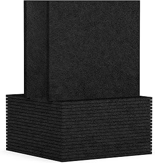 TroyStudio 20Pcs Acoustic Panels, 12 x 12 x 0.32 Inches Polyester Felt Wall Covering Tiles Sound Absorbing Panel, Decorative Padding Reverb Echo Dampening Boards for Door Music Recording Home Studio