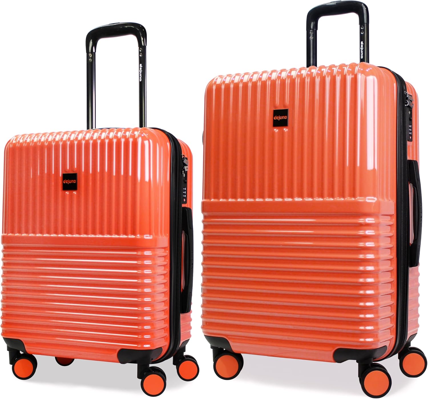 World Traveler Dejuno Tonal Lightweight Polycarbonate Hardside Expandable Spinner Luggage Suitcase with TSA Lock, Coral, 2-Piece Set(20in,24in)